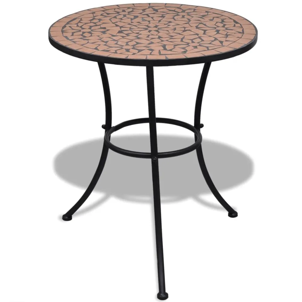 Set per Giardino Set da Bistrot 3 pz Piastrelle di Ceramica Terracotta