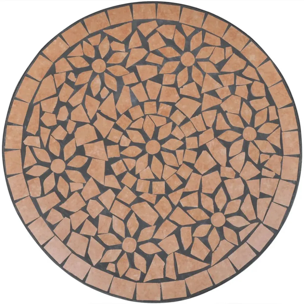 Set per Giardino Set da Bistrot 3 pz Piastrelle di Ceramica Terracotta