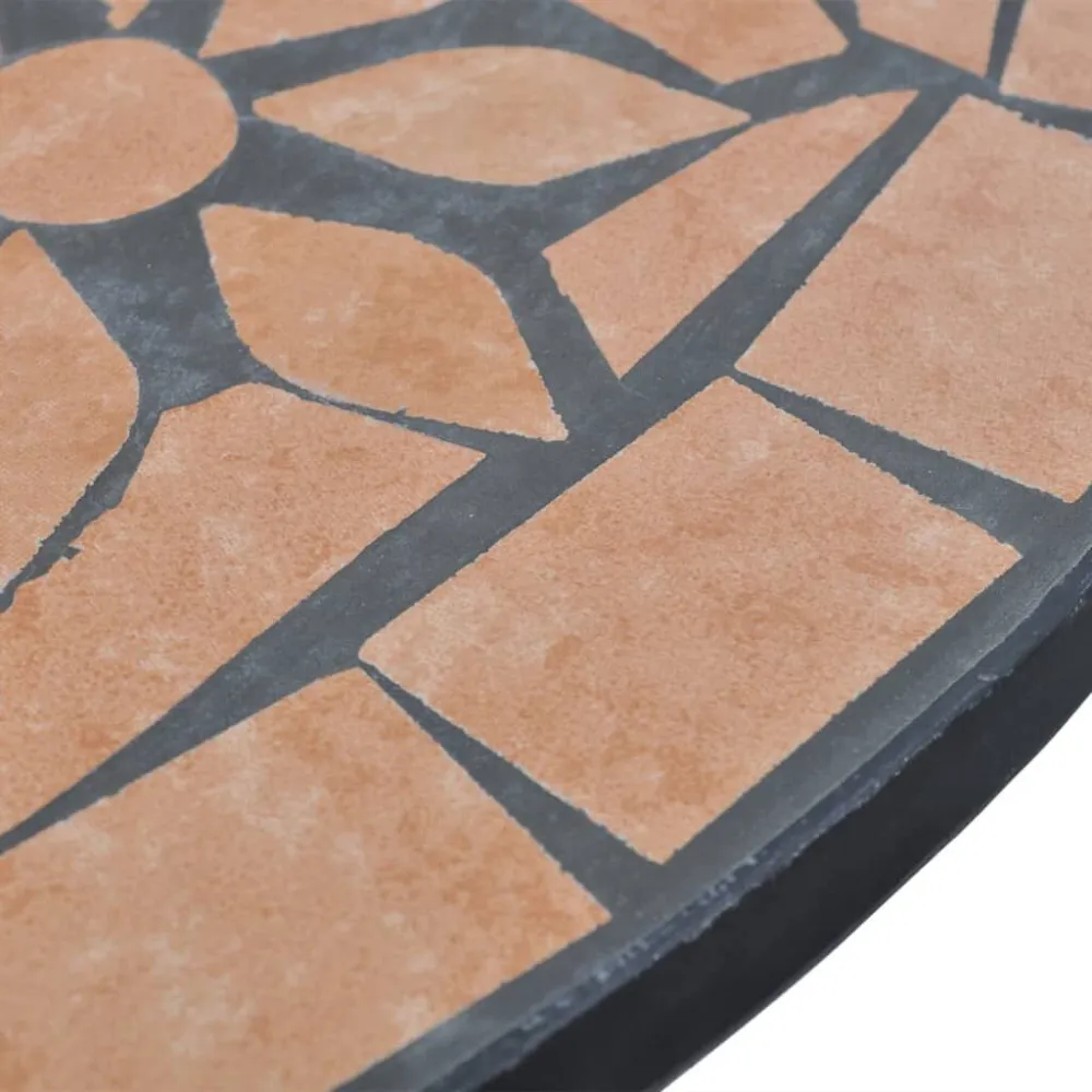 Set per Giardino Set da Bistrot 3 pz Piastrelle di Ceramica Terracotta