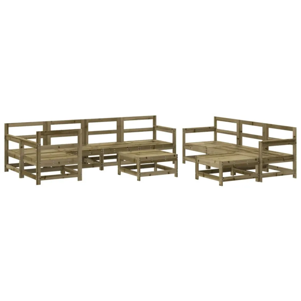 Set per Giardino Set Salotto da Giardino 10 pz Legno Impregnato di Pino