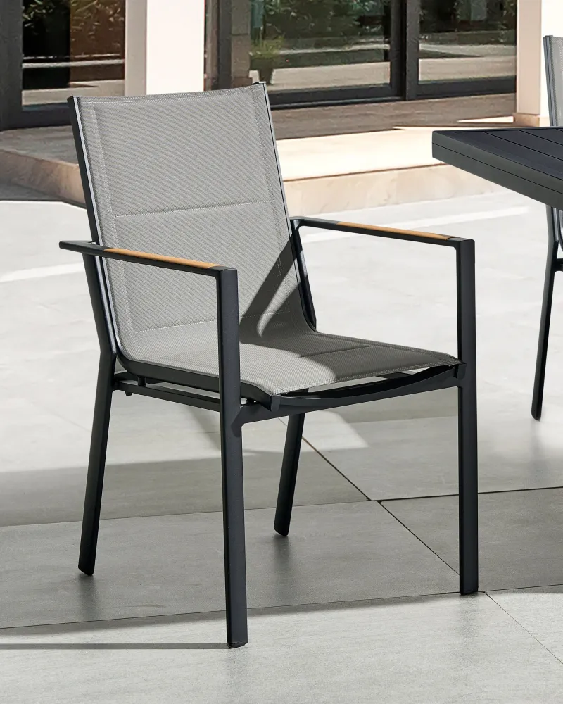 Set per Giardino Set di 6 sedie da giardino BUSSETO Metallo Nero