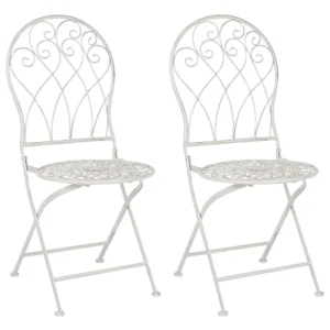 Set per Giardino Set di 2 sedie da giardino STIFFE Metallo Bianco