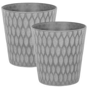 Set 2 Plant Pots ⌀ 36 cm Grey LAVRIO - Con Cuscini Inclusi