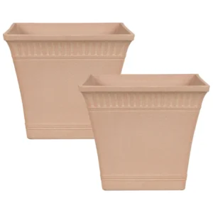 Set 2 Plant Pots 41 x 41 x 36 cm Pink PSATHA