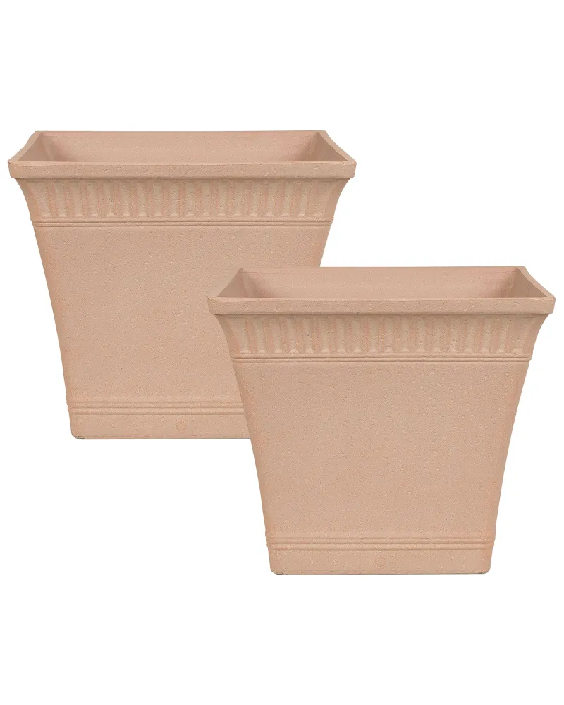 Set 2 Plant Pots 41 x 41 x 36 cm Pink PSATHA