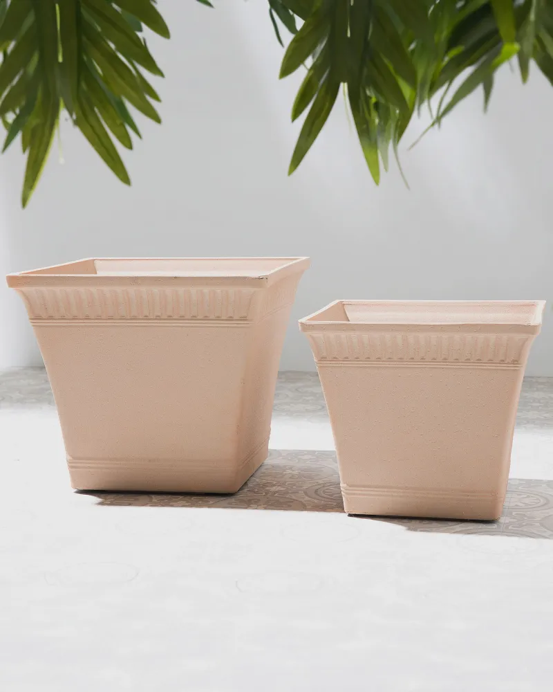 Set 2 Plant Pots 41 x 41 x 36 cm Pink PSATHA
