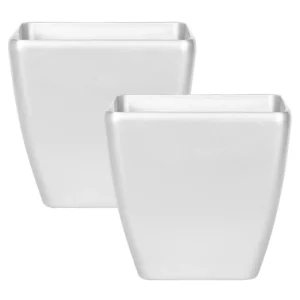 Set 2 Plant Pots 42 x 42 x 41 cm Silver ASTRAS