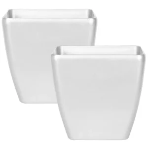 Set 2 Plant Pots 50 x 50 x 48 cm Silver ASTRAS