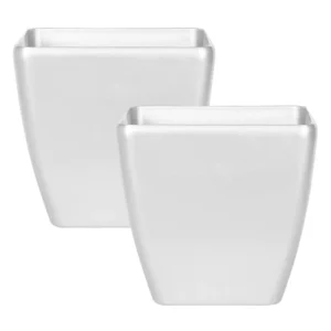 Set 2 Plant Pots 35 x 35 x 34 cm Silver ASTRAS Alluminio e Tessuto