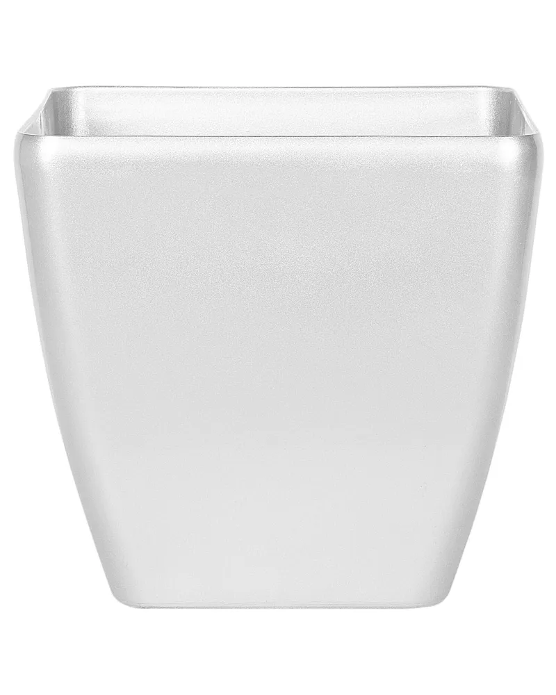 Set 2 Plant Pots 35 x 35 x 34 cm Silver ASTRAS Alluminio e Tessuto