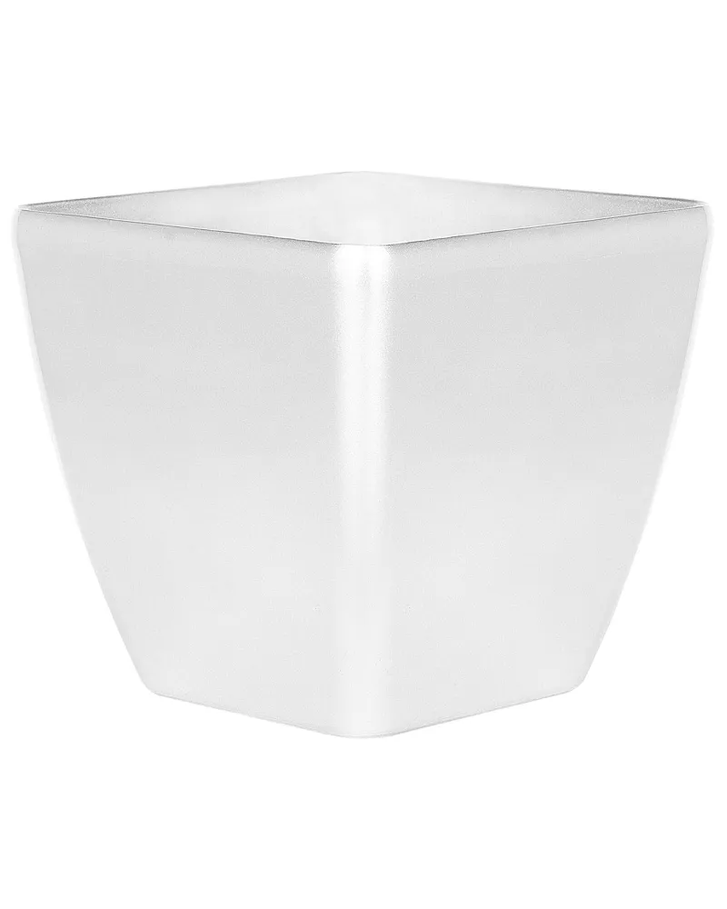 Set 2 Plant Pots 35 x 35 x 34 cm Silver ASTRAS Alluminio e Tessuto