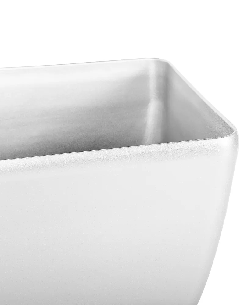 Set 2 Plant Pots 35 x 35 x 34 cm Silver ASTRAS Alluminio e Tessuto