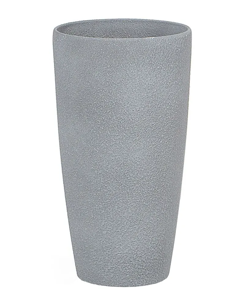 Set 2 Plant Pots Stone 23 x 23 x 43 cm Grey ABDERA
