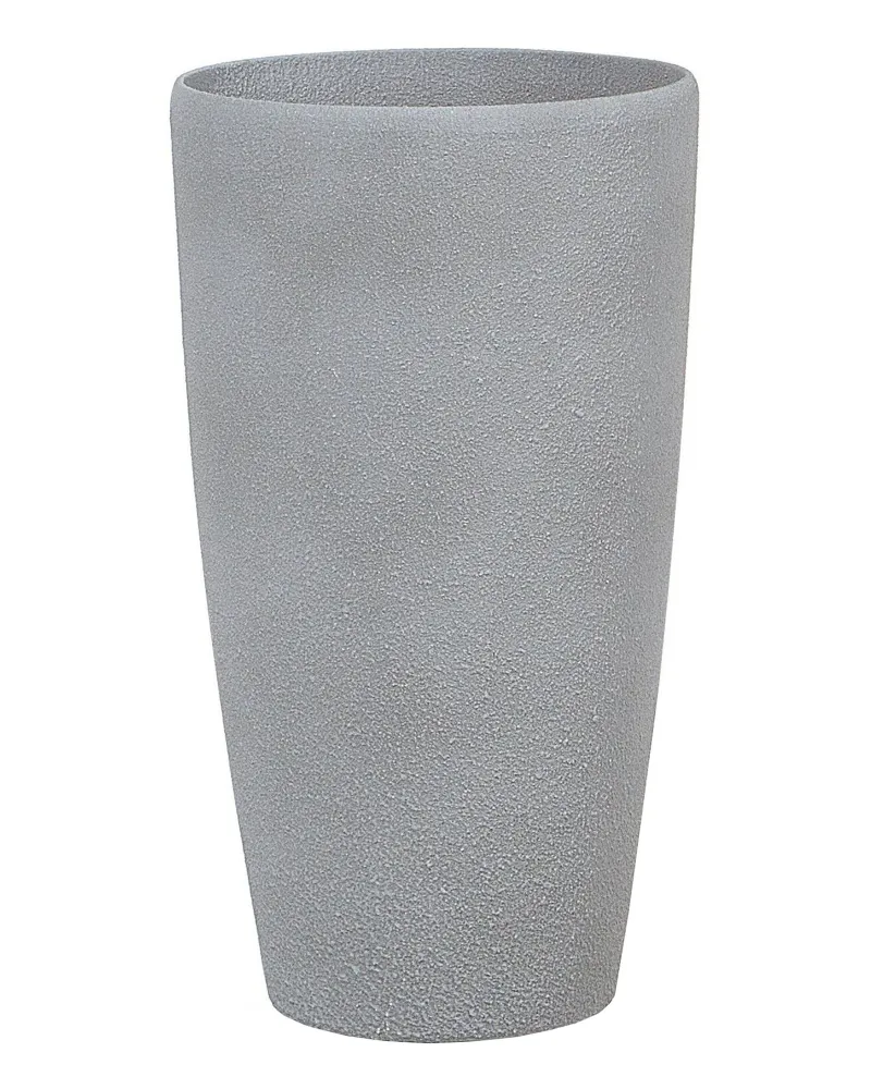 Set 2 Plant Pots Stone 31 x 31 x 58 cm Grey ABDERA