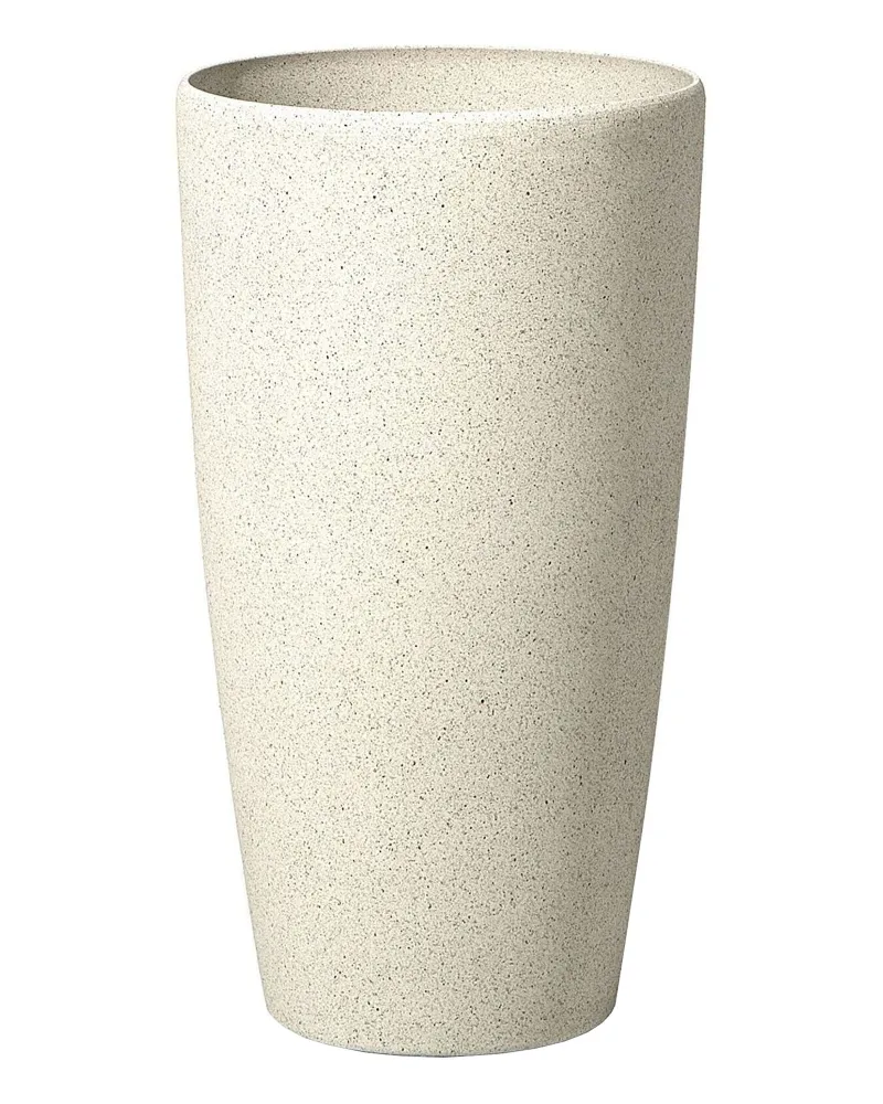 Set 2 Plant Pots Stone 31 x 31 x 58 cm Nocciola ABDERA