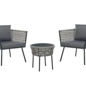 Set PoliRattan PE Rattan Bistro Set Grey GARGANO