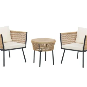 Set PoliRattan PE Rattan Bistro Set Puro White GARGANO