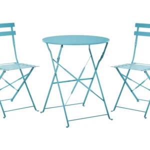 Set PoliRattan Set da balcone acciaio blu FIORI