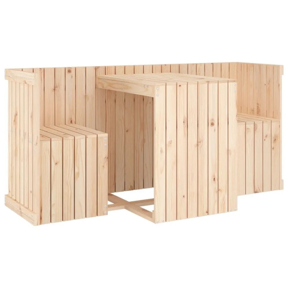 Set PoliRattan Set da Balcone 2 Posti Legno Massello di Pino