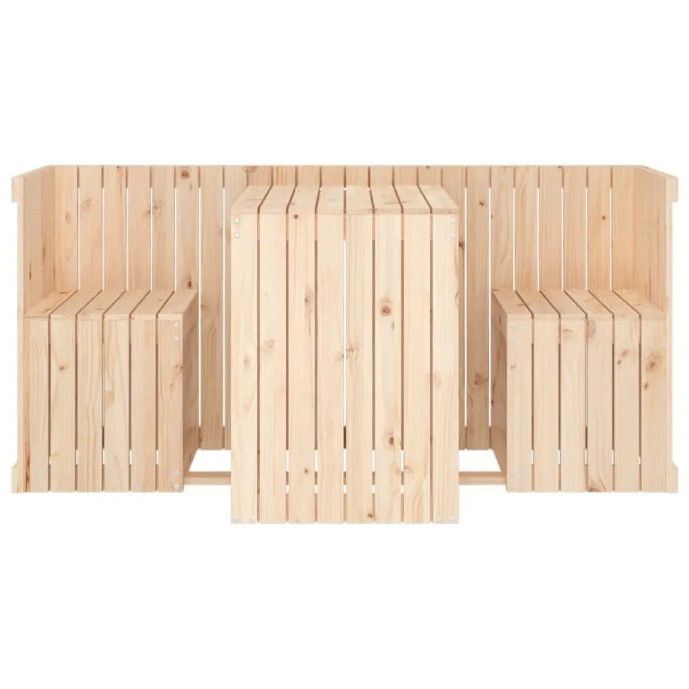 Set PoliRattan Set da Balcone 2 Posti Legno Massello di Pino