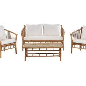Set PoliRattan Set da giardino MAGGIORE Legno di bambù Legno trasparente