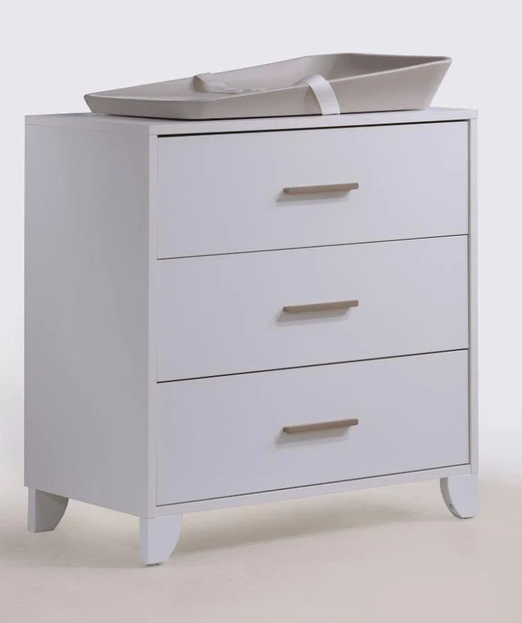 Set PoliRattan Tulip Natart Natart Aiko Island Crib & 3 Drawer Dresser Set - White