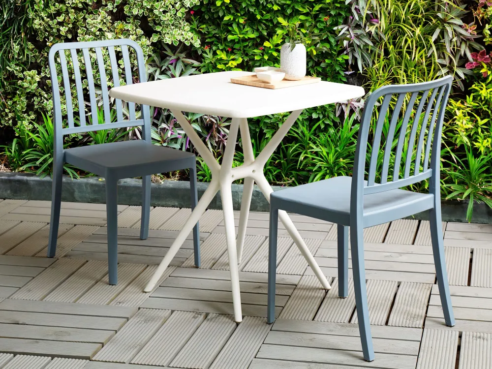 Set da Pranzo Garden Bistro Set Blue and White SERSALE