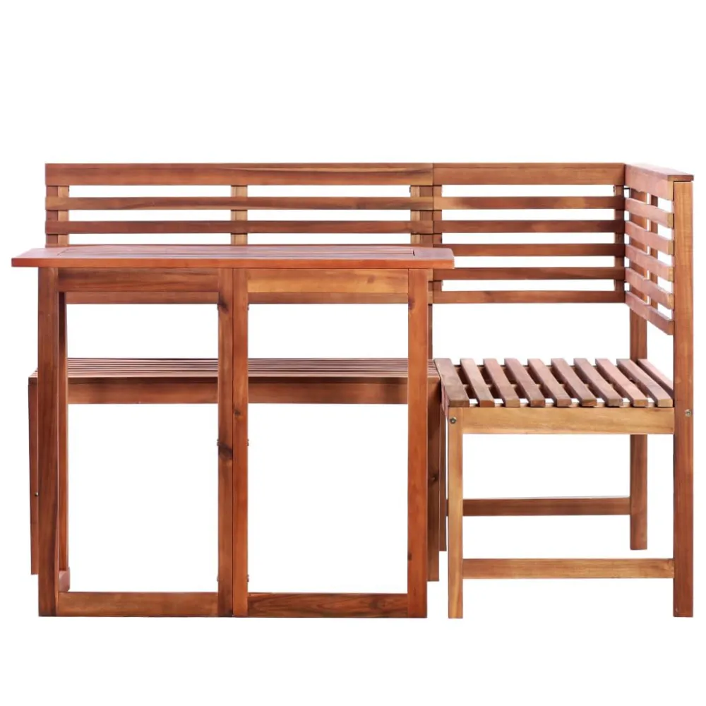 Set da Pranzo Set da Bistrò 2 pz Legno Massello di Acacia