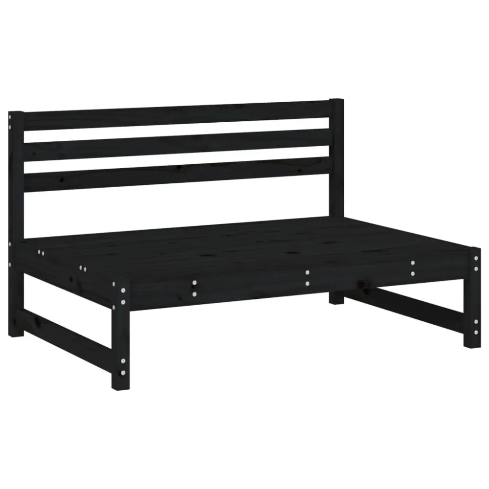 Set da Pranzo Set Salotto da Giardino 5 pz Nero Legno Massello di Pino