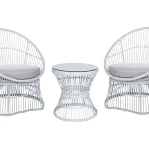 Set Relax PE Rattan Bistro Set White MESYNA
