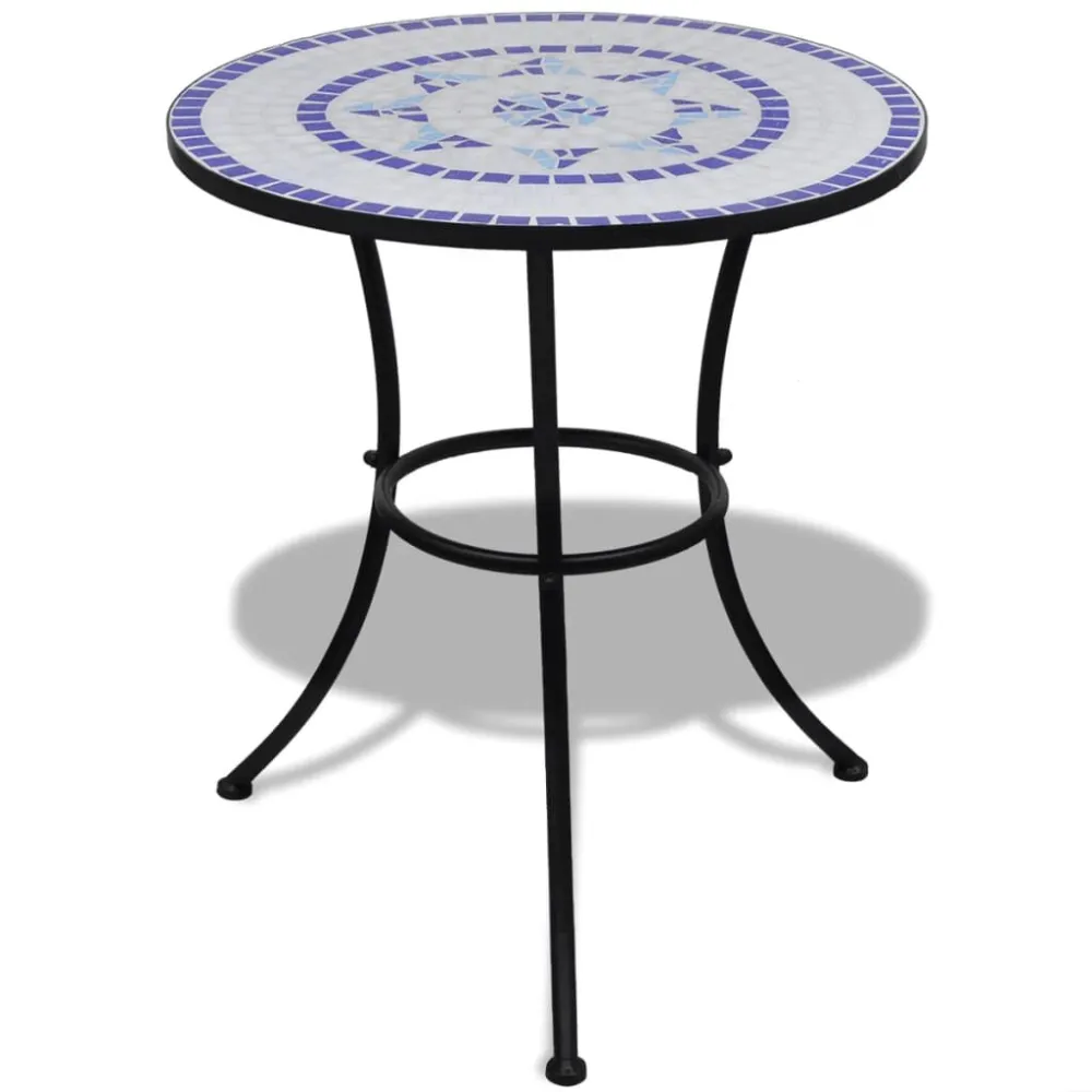 Set Relax Set da Bistrot 3 pz Piastrelle di Ceramica Blu e Bianco