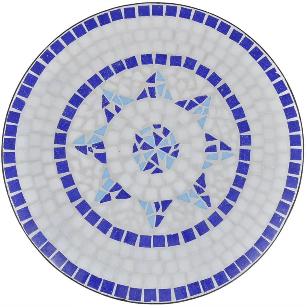 Set Relax Set da Bistrot 3 pz Piastrelle di Ceramica Blu e Bianco