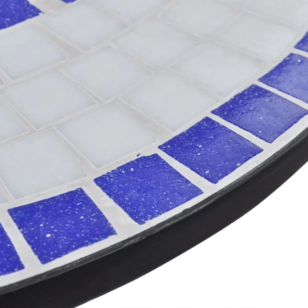 Set Relax Set da Bistrot 3 pz Piastrelle di Ceramica Blu e Bianco