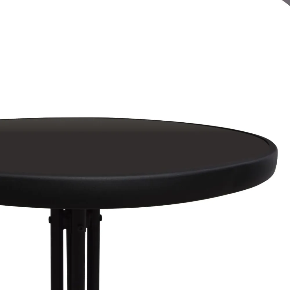 Set Relax Set da Bistrot 3 pz Rattan PVC Nero