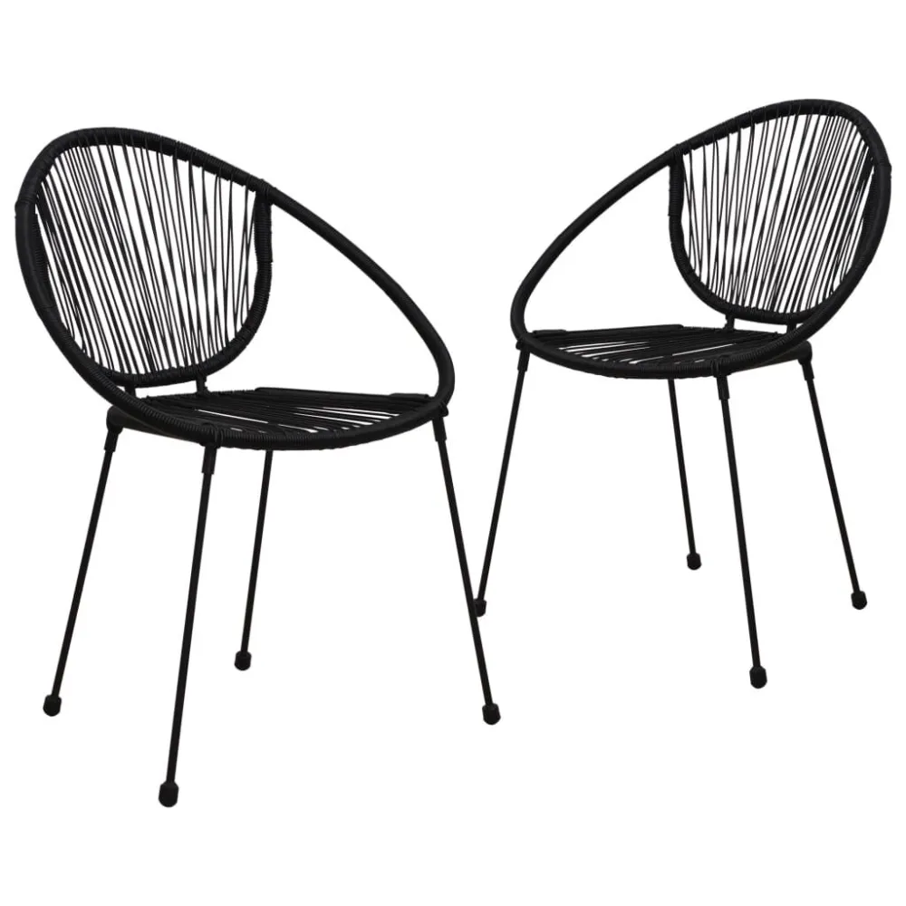 Set Relax Set da Bistrot 3 pz Rattan PVC Nero