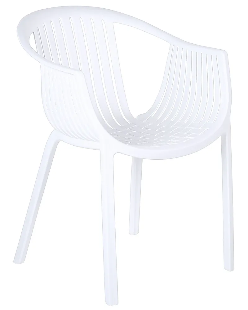 Set Relax Set 4 Garden Chairs NAPOLI Synthetic Material White