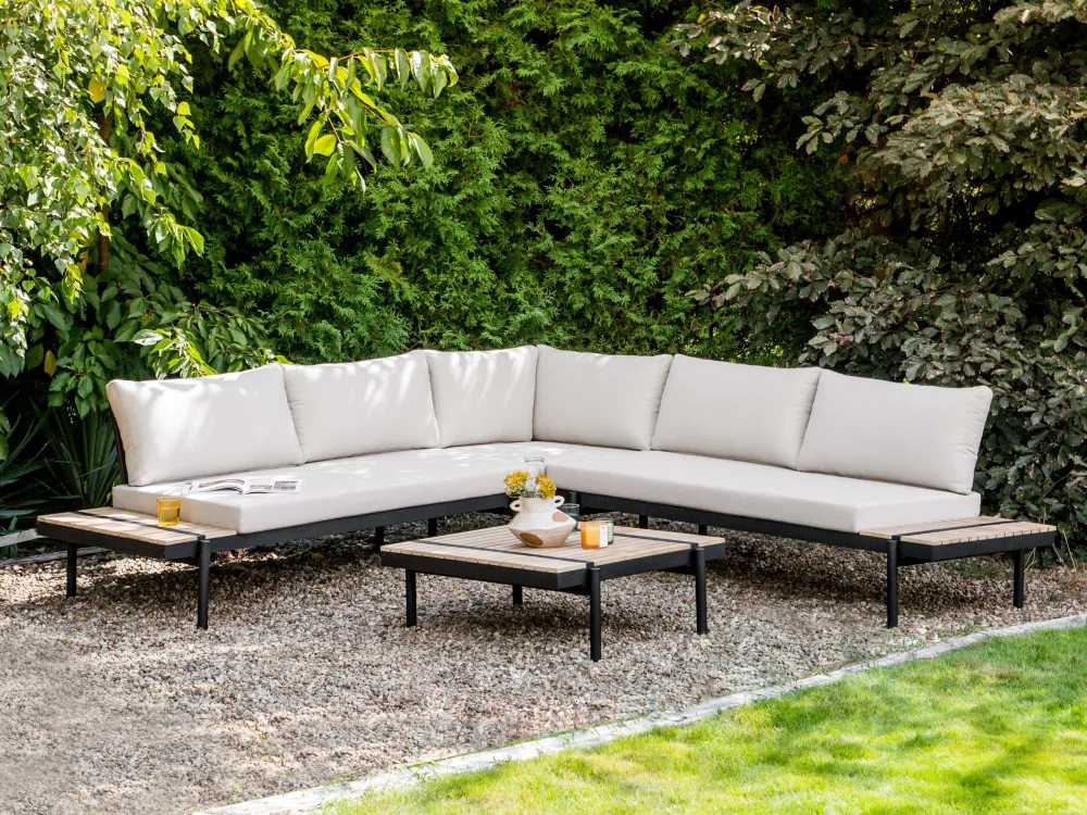 Set Relax Set da giardino BELLARIVA Legno d'eucalipto Bianco macchiato