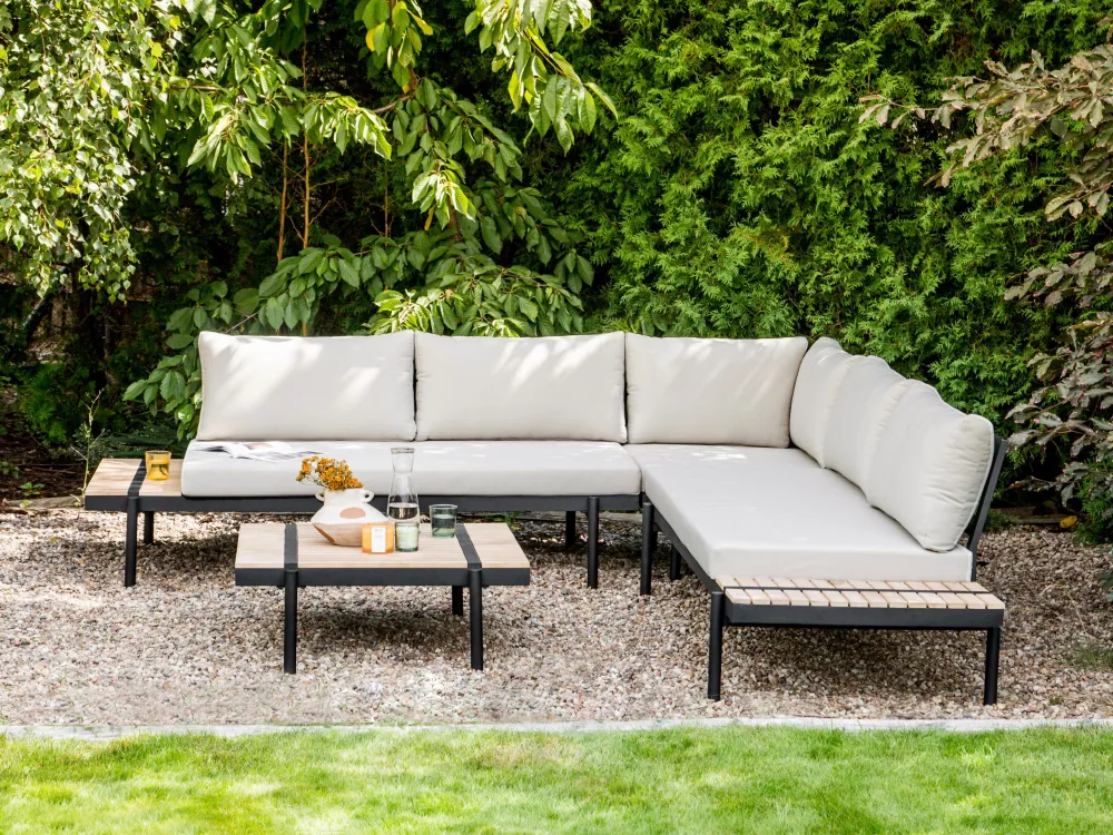 Set Relax Set da giardino BELLARIVA Legno d'eucalipto Bianco macchiato