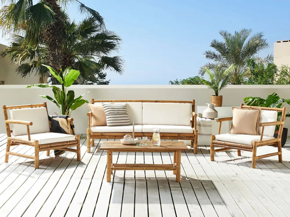 Set Relax Set da giardino RICCIONE Legno di bambù Legno trasparente