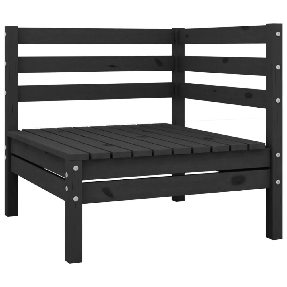 Set Relax Set Salotto da Giardino 7 pz Legno Massello di Pino Nero