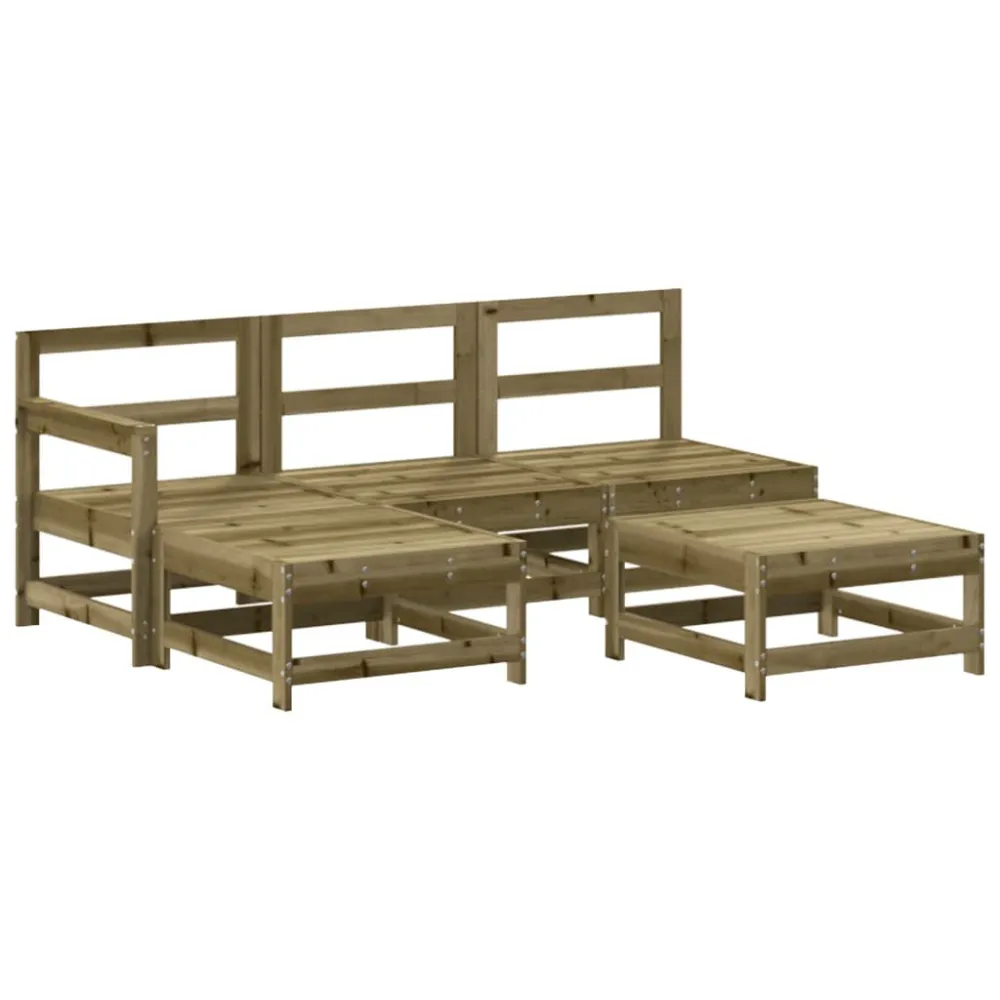 Set Salotto da Giardino 5 pz Legno Impregnato di Pino Quick Assembly