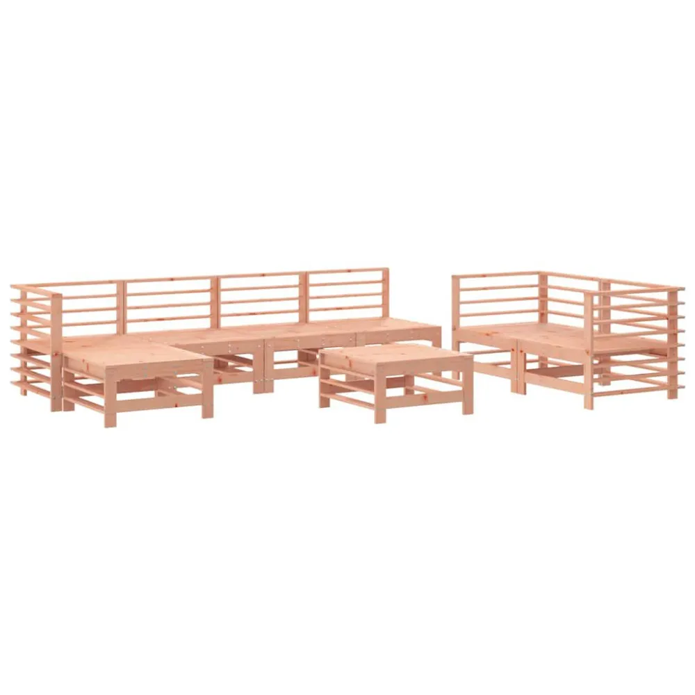 Set Salotto da Giardino 8 pz Legno Massello di Douglas con Tavolo Allungabile