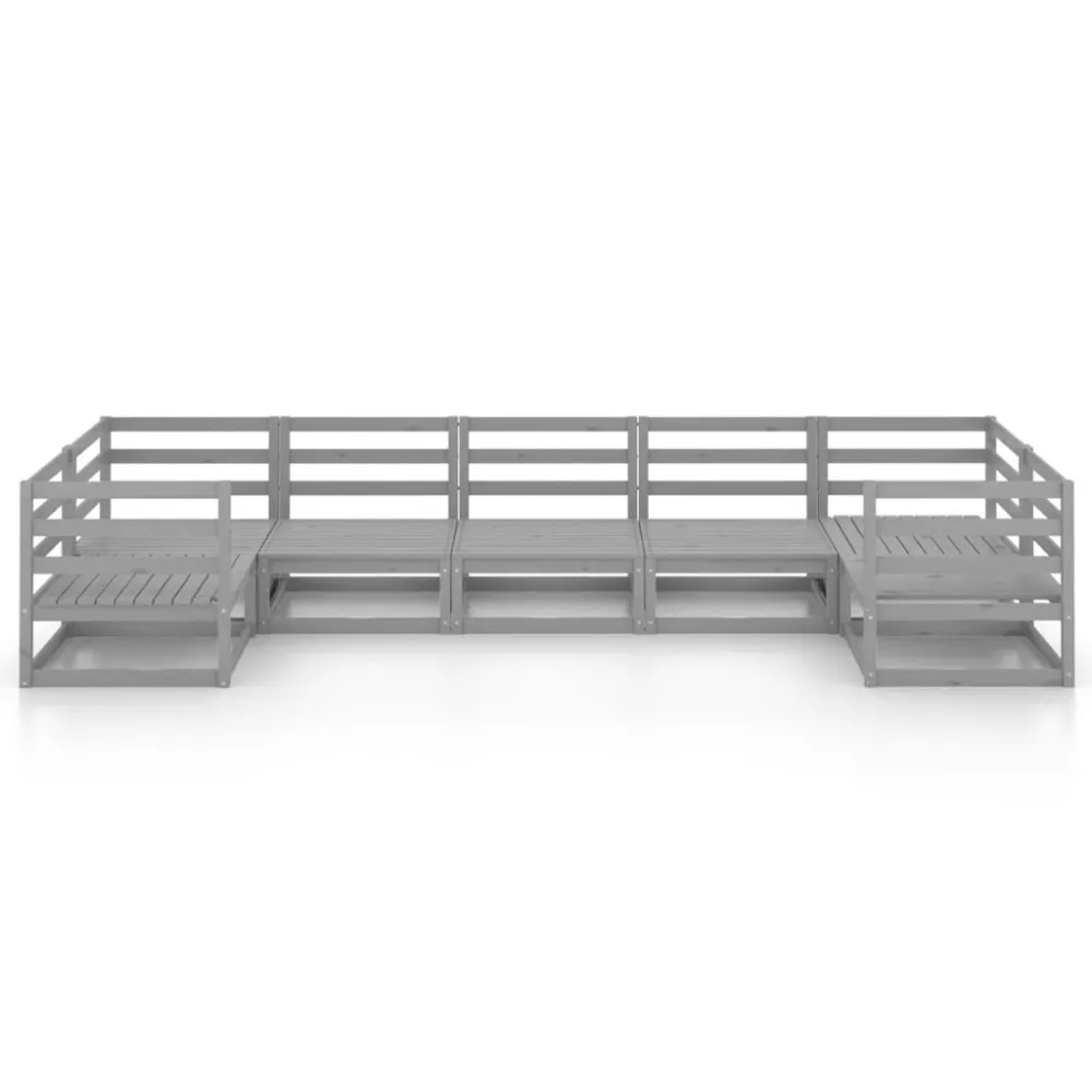 Set Salotto da Giardino 7 pz Legno Massello di Pino per Soggiorno Esterno