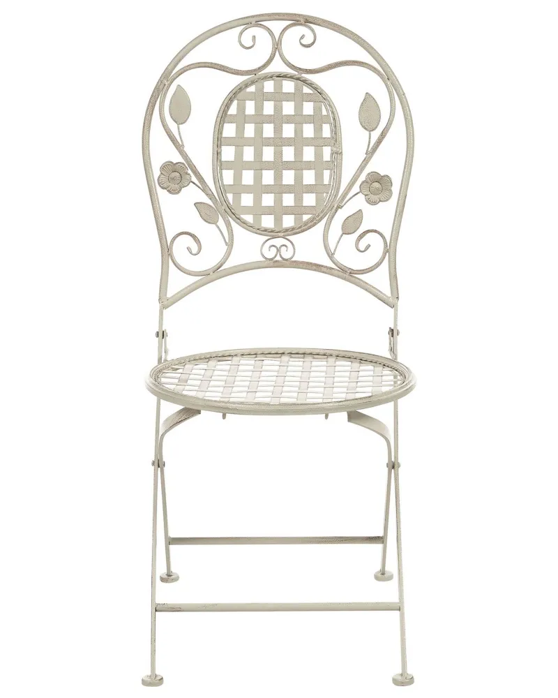 Set di 4 sedie da giardino BIVIO Metallo Bianco imbrattato