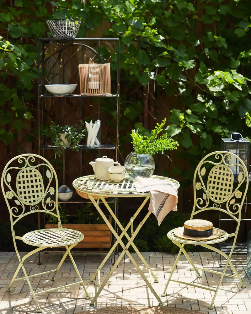 Set di 2 sedie da giardino BIVIO Metallo Verde trasparente
