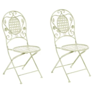 Set di 2 sedie da giardino BIVIO Metallo Verde palese per Soggiorno Esterno