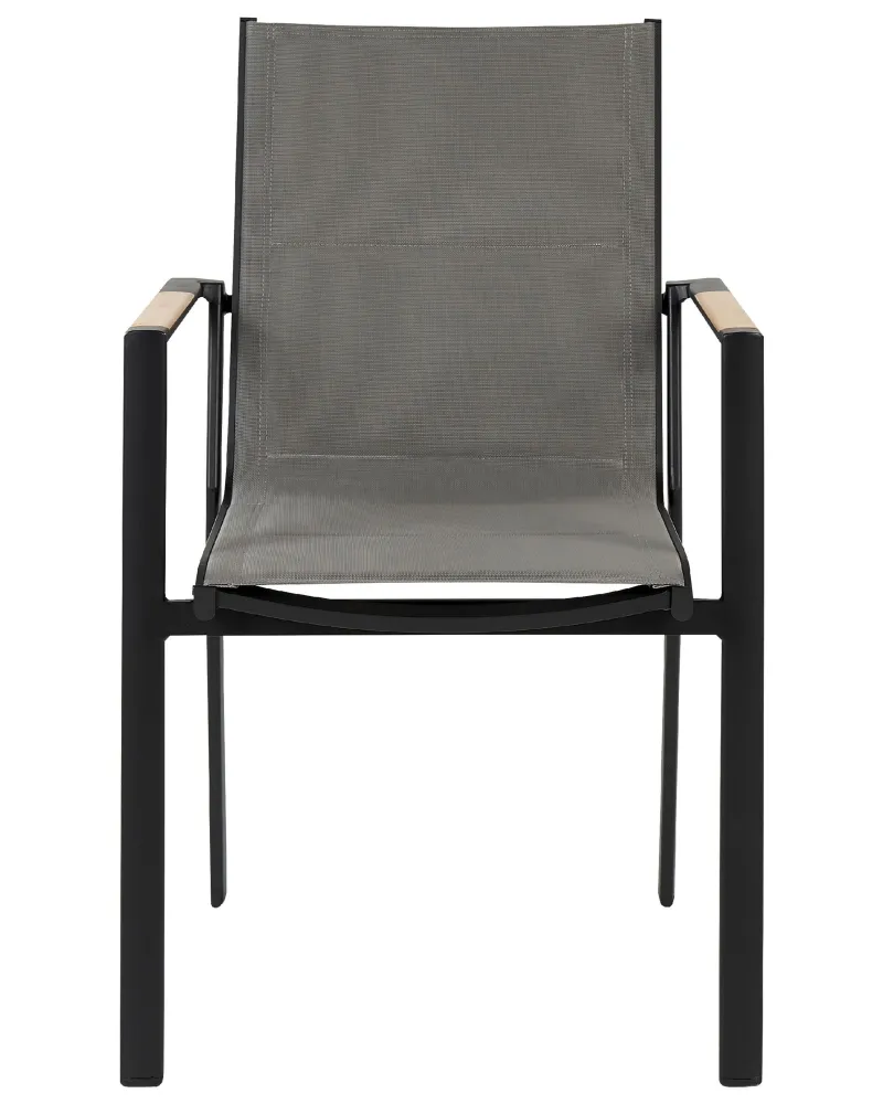 Set di 6 sedie da giardino BUSSETO Metallo Nero con Cuscini Inclusi