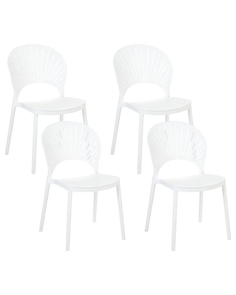 Set di 4 sedie da giardino OSTIA Materiale sintetico Bianco Quick Assembly