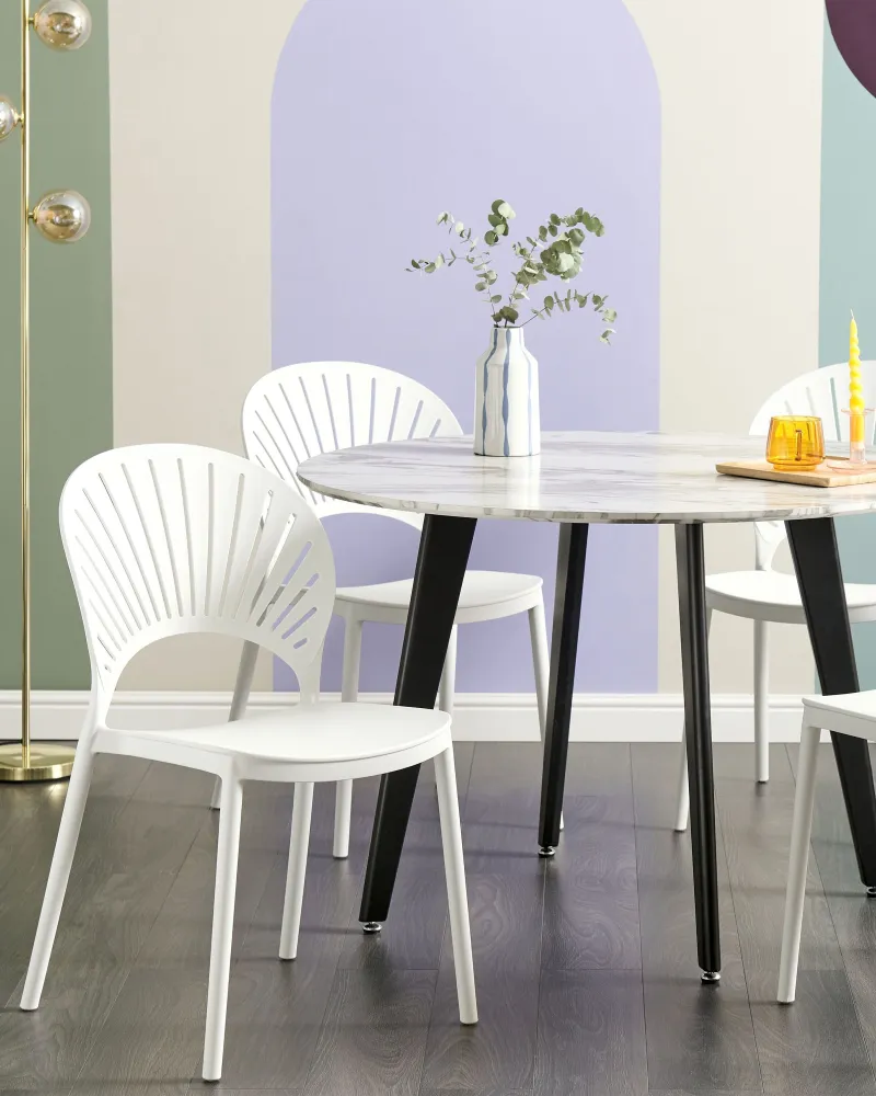 Set di 4 sedie da giardino OSTIA Materiale sintetico Bianco Quick Assembly