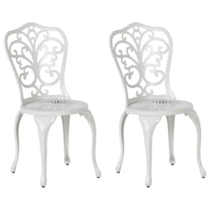 Set di 2 sedie da giardino TRIORA Bianco per Terrazzo e Cortile